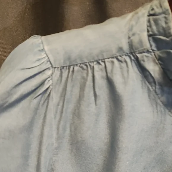Simons Light Denim Ruffled Blouse - Picture 7 of 7